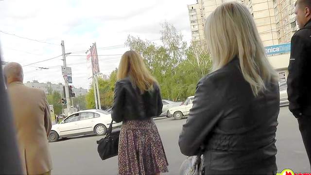 Sensual babe gets an upskirt as she loves