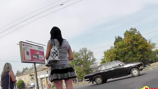 Hot upskirt with sensual beauty