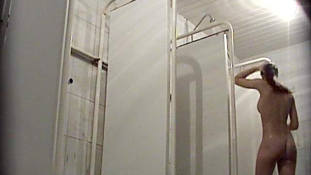 Spicy wet babe is taking shower in the voyeur vid