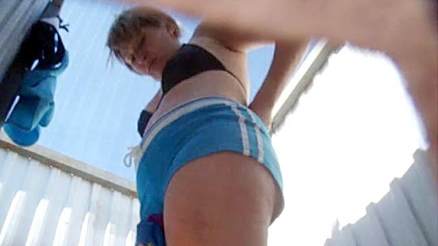 Outdoor voyeur clip without panties with amateur