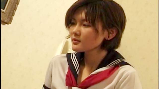Asian schoolgirl Saori Aoki fucks in the uniform