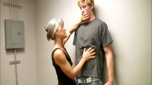 Mature woman in a dress gets a facial