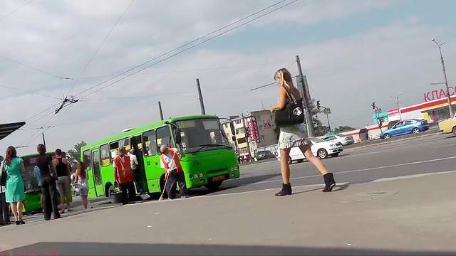 Outdoor upskirt taken in a public space