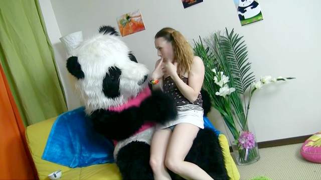 Hardcore panda is fucking with a slender teen