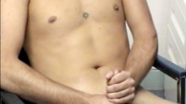 Cute blond gay is wanking his dick