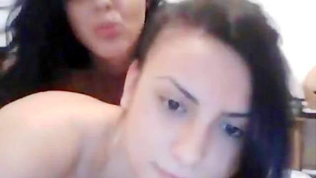 Pretty chicks are posing on the webcam
