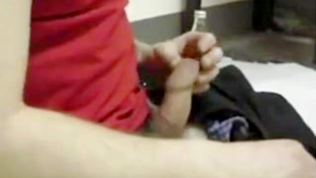 Gay is wanking his very small dick