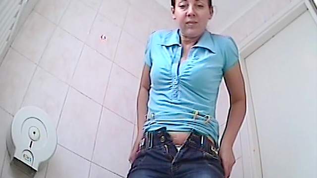 Asian is peeing on the hidden camera