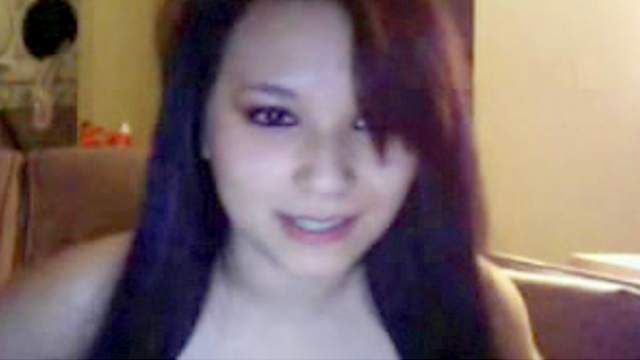 Cute brunette reveals her naked body on webcam