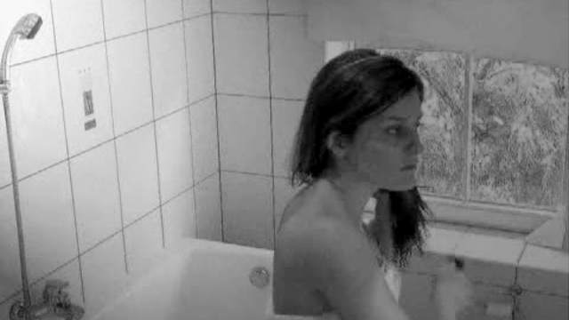 Hidden camera shower with teen