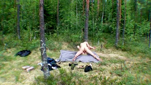 Hidden camera films forest sex