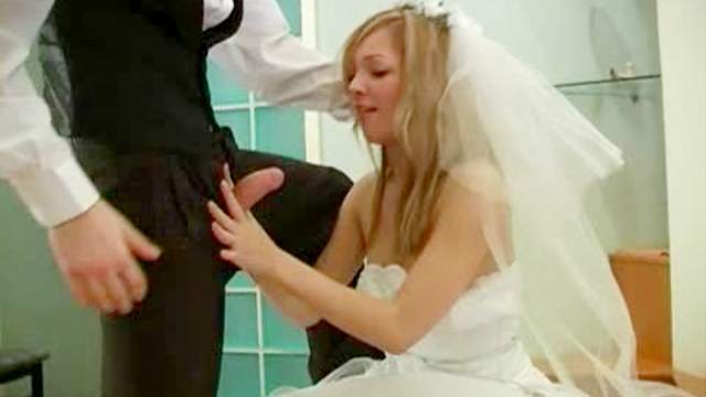 Blonde, Blowjob, Bride, Double penetration, Facial, Hardcore, Pussy licking, Stockings, Teen (18+), Threesome, Wedding