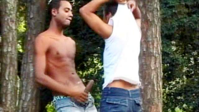 Gay dudes suck their junk and lick their butts in the woods