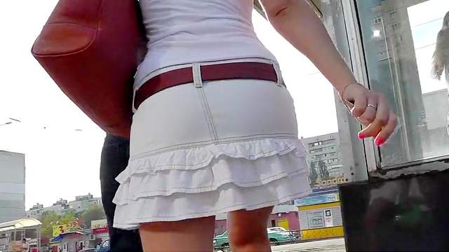 Nice ass and panties get captured outdoors by a hidden cam