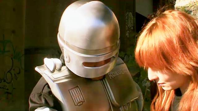 Hardcore redhead model fuck with robocop