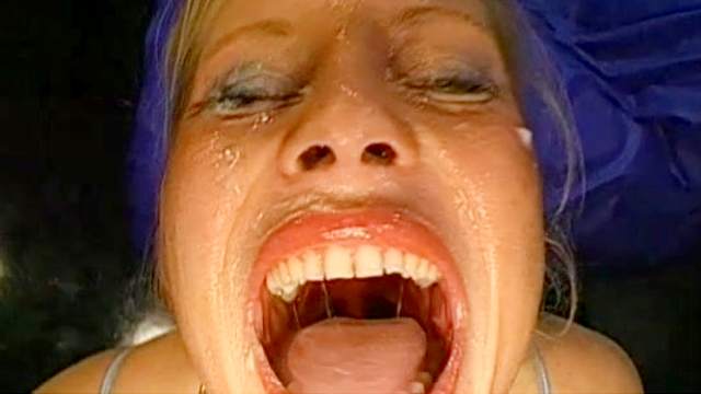 Natural-tit blonde is swallowing like an insane