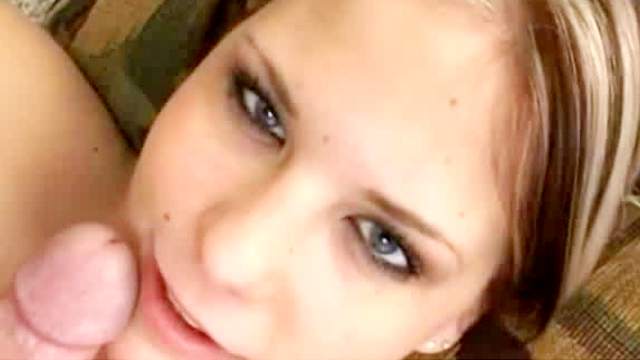 Sexy babe is sucking big dick in pov scene