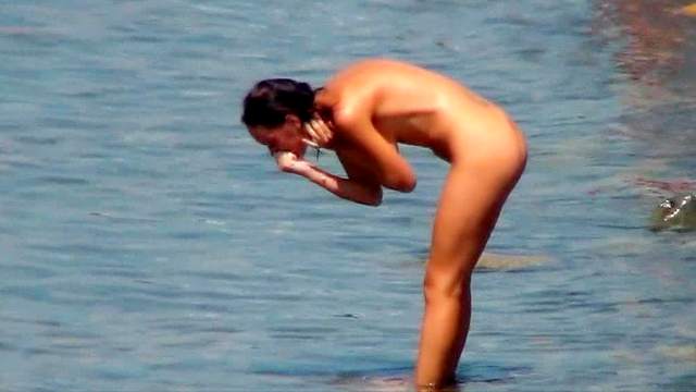 Beach, Brunette, Hidden cam, Natural tits, Nudist, Outdoor, Voyeur