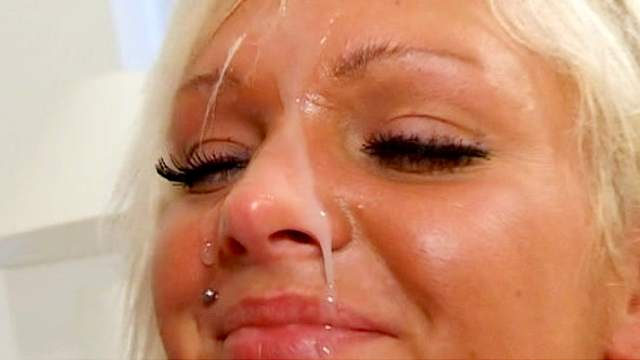 Blonde pornstar Sanne is sucking so deep