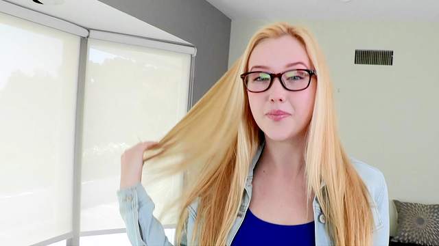 Rough fuck for blondie with glasses