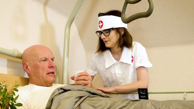 Nurs Pesant Xxx - Nurse treats old patient with the most insane XXX