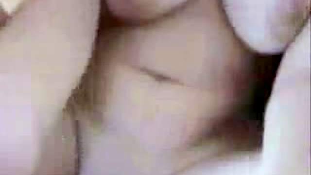 Shaved girlfriend pussy gets him off