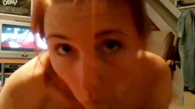 Hot young redheaded amateur blowjob