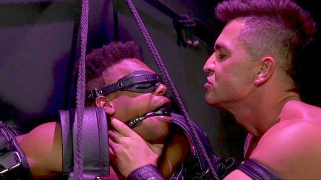 Anal pleasures for the black twink in scenes of gay BDSM