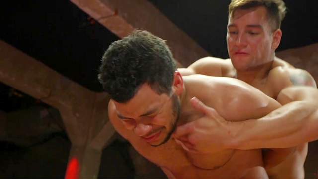 Gay lovers go rough on each other during kinky gay play
