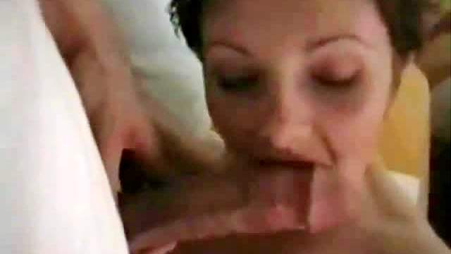 Fuck and suck girlfriend takes cumshot