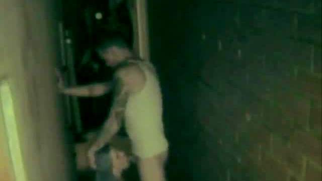 Public fuck in alley outside club