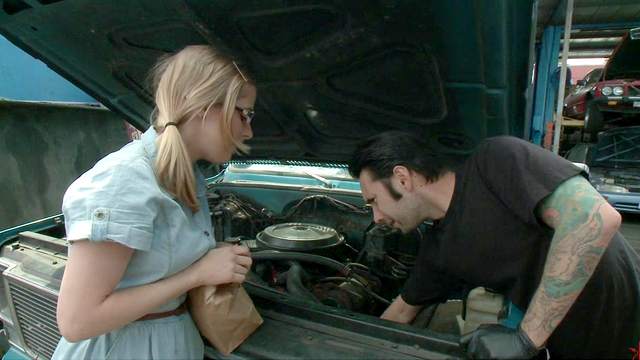 Domineering mechanic gives Penny Pax a lesson in submission