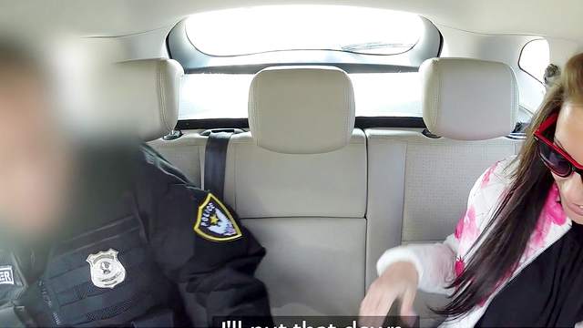 Sexy babe ass fucked by horny officer then jizzed