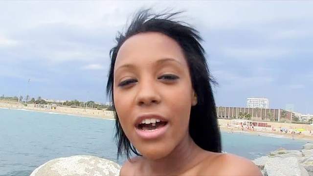 Black slut in bikini anally fucked