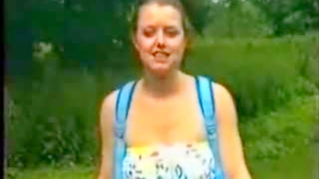 Amateur happily flashes pussy outdoors