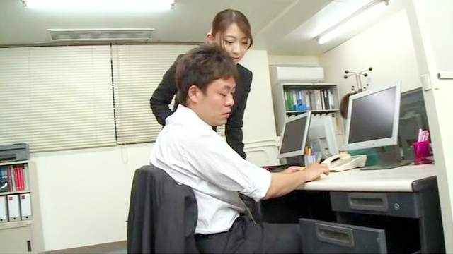 Sweet Asian beauty Kashii Ria gangbanged in the workplace