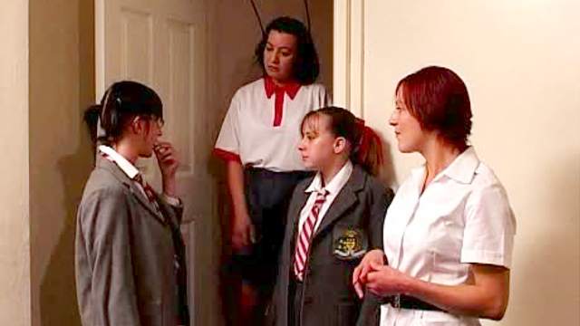 Naughty schoolgirls come through for spanking