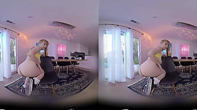 Virtual reality with Penny Pax giving a titjob with a cumshot ending