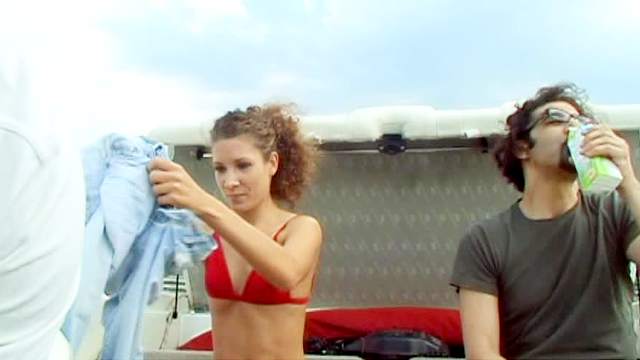 Tempting and hot couple is having fuck on the boat