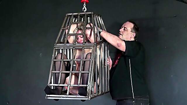 Caged wife roughly dominated in insane BDSM maledom XXX