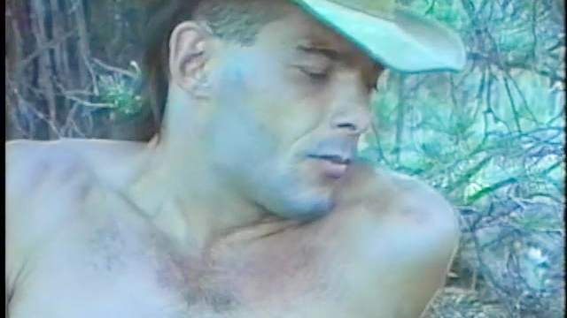 Gay cowboy sucked off in the woods
