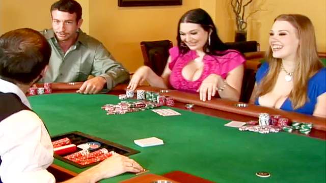 Busty sluts fucked after blackjack game