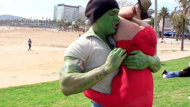 Hulk fucks a busty slut in cunt
