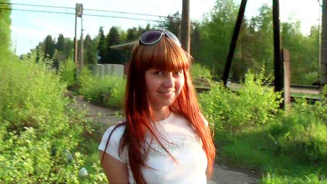 Teen redhead flashes titties in public