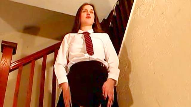 Schoolgirl spanked hard on her soft ass