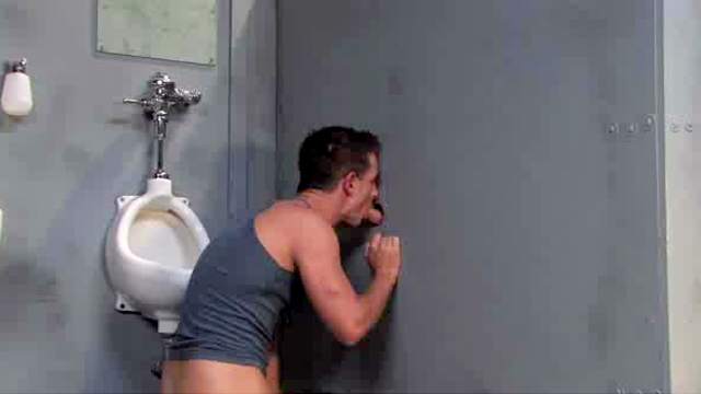Gay gloryhole blowjob and anal sex
