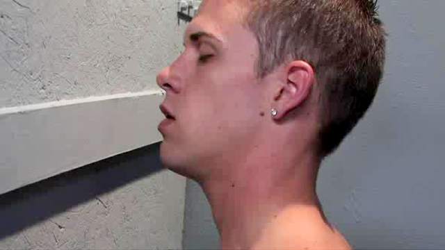 Gay gloryhole blowjob and anal sex