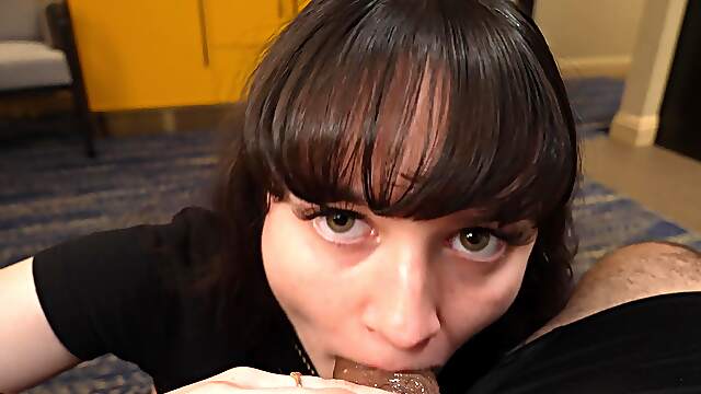 Skinny teen Remi Raw rides cock and gives a blowjob