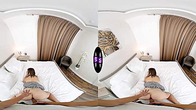 Virtual reality sex with hot teen peaches in pov style