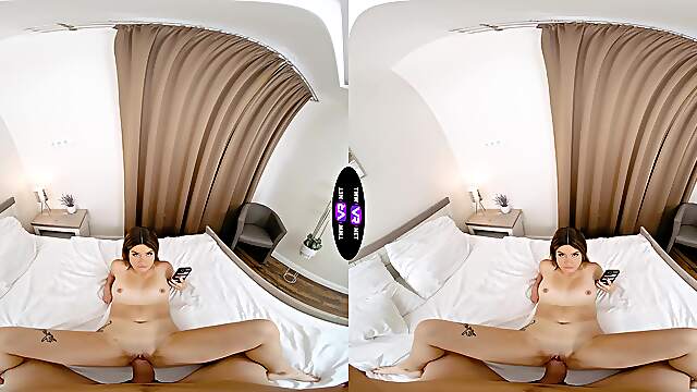 Virtual reality sex with hot teen peaches in pov style